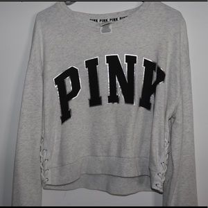 Pink off shoulder- sweatshirt